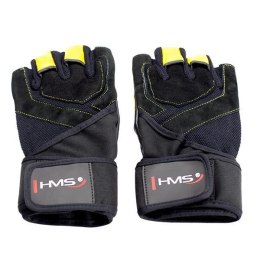 RST01 BLACK/YELLOW ROZM. M RĘKAWICE NA SIŁOWNIĘ HMS