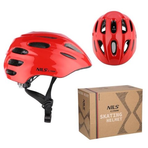 MTW01 LED KASK CZERWONY ROZM. XXS (42-48 cm) NILS EXTREME