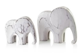 MIA NATURAL Komplet 2 figur słonie 19x5,5xh16cm/14,5x4,5xh12cm