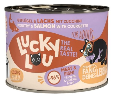 Lucky Lou Lifestage Adult Drób i łosoś puszka 200g