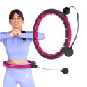 HHM16 HULA HOP BLACK/PINK Z MAGNESAMI I OBCIĄŻNIKIEM + LICZNIK HMS