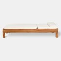 LEŻAK TOGO 200X65X35CM TEAK NATURAL, TKANINA OFF WHITE