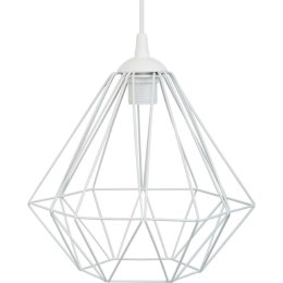 Lampa geometryczna Diamond biała 25 cm Wykonana z metalu, nowoczesny design, dł. przewodu 90 cm, gwint E27, zasilanie 230V HowHomely
