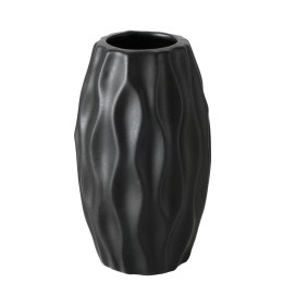 Czarny wazon Janina wzór 1 Wykonany z kamionki, w stylu nowoczesnym, wysokość 12 cm BOLTZE