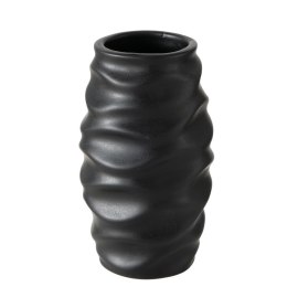 Czarny wazon Janina wzór 2 Wykonany z kamionki, w stylu nowoczesnym, wysokość 12 cm BOLTZE