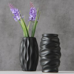 Czarny wazon Janina wzór 2 Wykonany z kamionki, w stylu nowoczesnym, wysokość 12 cm BOLTZE