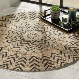 Okrągły dywan jutowy 120 cm wzór 1 Orientalny wzór, naturalny materiał, minimalistyczny i elegancki design ATMOSPHERA
