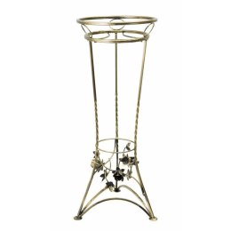 Kwietnik metalowy na jedną donicę Sibyl Wykonany z metalu, stylowy stojak na kwiaty w kolorze czarno złotym Dąstal