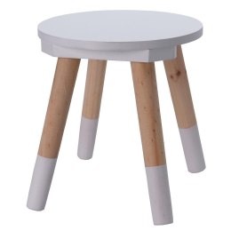 Taboret drewniany do pokoju dziecięcego Drewniany stołek, taboret dziecięcy w kolorze białym o wymiarach: 24x26 cm H&S Decoration