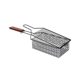 Ruszt na grilla do pieczenia potraw 50cm Zamykany koszyk do pieczenia potraw na grillu wykonany z metalu z powłoką nieprzywieraj H&S Decoration