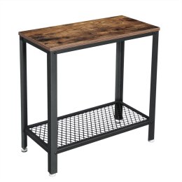 Konsola industrialna stolik kawowy 60 cm Wykonana ze stali i płyty MDF, nowoczesna rustykalna półka stolik do salonu w stylu ind Songmics