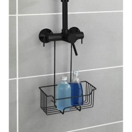 Półka łazienkowa Caddy Milo Black Wykonana ze stali nierdzewnej, kolor czarny, do zawieszenia na baterii prysznicowej WENKO