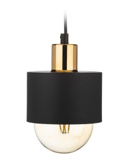 Lampa wisząca BerlinStil 12 cm cz-miedź Modna sufitowa lampa w kolorze czarnym z miedzianym nadkloszem, w stylu loft industrialn HowHomely