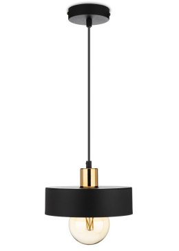 Lampa wisząca BerlinStil 20 cm cz-miedź Modna sufitowa lampa w kolorze czarnym z miedzianym nadkloszem, w stylu loft industrialn HowHomely