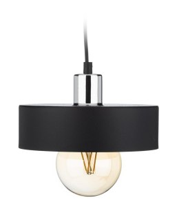 Lampa wisząca BerlinStil 20cm cz-srebrna Modna sufitowa lampa w kolorze czarnym ze srebrnym nadkloszem, w stylu loft industrialn HowHomely