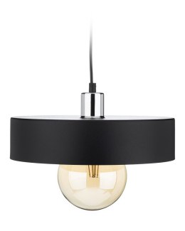Lampa wisząca BerlinStil 30cm cz-srebrna Modna sufitowa lampa w kolorze czarnym ze srebrnym nadkloszem, w stylu loft industrialn HowHomely