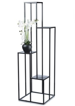 Kwietnik KASKADA stojak czarny 150 cm Wykonany z metalu, prosty i stylowy stojak czarny na kwiaty i rośliny w stylu industrialny HowHomely