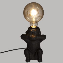 Ceramiczna lampka nocna Monkey Bouche Lampka stołowa o nietuzinkowym wyglądzie, wykonana z ceramiki, kolor czarny Atmosphera