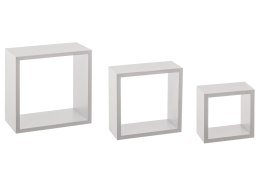 Półki ścienne Cube White 3 sztuki Ozdobne półki wykonane z MDF-u, umożliwią przechowywanie drobiazgów, piękna dekoracja ścienna 5five Simply Smart