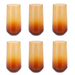 Komplet szklanek 470 ml 6 szt amber Zestaw wysokich, eleganckich szklanek wykonanych z odpornego szkła, sprawdzi się do serwowan H&S Decoration