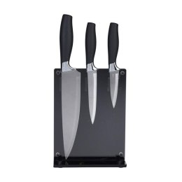 Zestaw noży kuchennych w stojaku Zestaw 3 noży kuchennych wykonanych z wysokiej jakości stali nierdzewnej