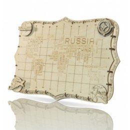 Drewniane puzzle 3d wooden.city - ekspedycyjna mapa świata - napisy