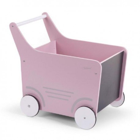 Childhome drewniany pchaczyk na zabawki soft pink