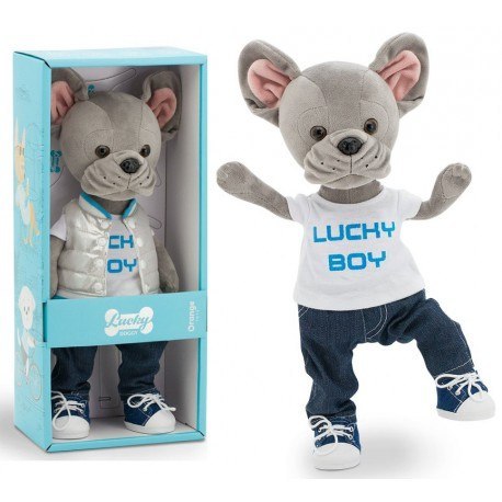 Przytulanka piesek lucky maxx w koszulce lucky boy - 38cm